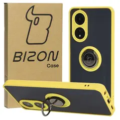 Bizon Case Hybrid Ring Oppo A58 4G smoky with a yellow frame