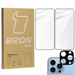 Bizon Glass Edge tempered glass - [2 PACK] + lens protection Apple iPhone 13 Pro black