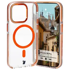 Bizon Case Marco Apple iPhone 14 Pro clear with orange frame