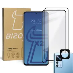 BIZON Edge 2 2x screen glass + camera glass Xiaomi 12T Pro