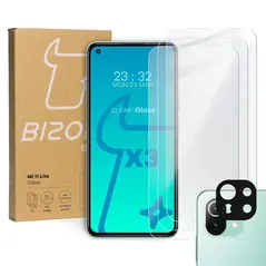 Bizon Glass Clear tempered glass - 3 pcs. + lens glass Xiaomi Mi 11 Lite / 5G / 5G NE