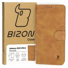 Bizon Case Pocket Samsung Galaxy S23 Ultra brown