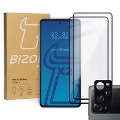 BIZON Edge 2 2x screen glass + camera glass Poco X5 Pro