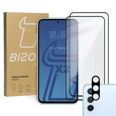 BIZON Edge 2 2x screen glass + camera glass Samsung Galaxy A54 5G