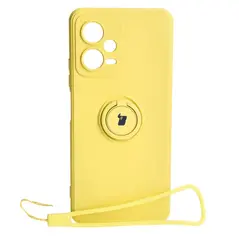 Bizon Case Silicone Ring Sq Xiaomi Redmi Note 12 5G/Poco X5 yellow