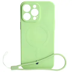 Bizon Case Silicone Magnetic Apple iPhone 15 Pro Max light green