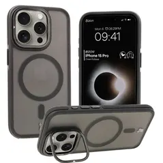 Bizon Case Eclipse Apple iPhone 15 Pro smoky with a black frame