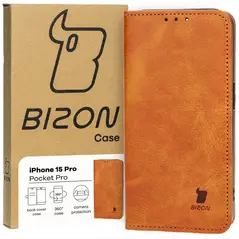 Bizon Case Pocket Pro Apple iPhone 15 Pro brown