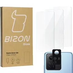 BIZON Clear 3x screen glass + camera glass Redmi Note 12S