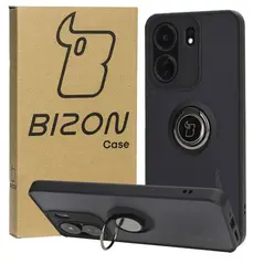 Bizon Case Hybrid Ring Xiaomi Redmi 13C / Xiaomi Poco C65 smoky with a black frame