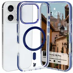 Bizon Case Marco Apple iPhone 16 Pro clear with blue frame