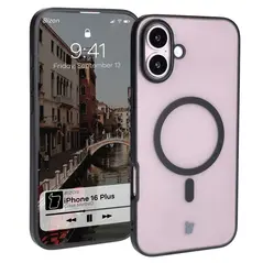 Bizon Case MatteO Apple iPhone 16 Plus transparent with black frame