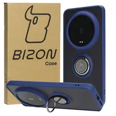 Bizon Case Hybrid Ring Xiaomi 14 Ultra smoky with a navy blue frame