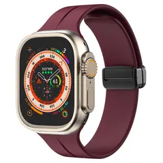 Bizon Strap Watch Silicone Apple Watch 44/45/46/49 mm burgundy