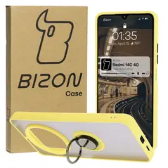 Bizon Case Hybrid Ring Xiaomi Redmi 14C 4G / POCO C75 smoky with a yellow frame