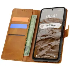 Bizon Case Pocket Motorola Moto G35 5G brown