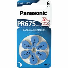 Panasonic Μπαταρίες Ακουστικών Βαρηκοΐας 675 1.4V 6τμχ PA-ZA675 35348 έως 12 άτοκες Δόσεις