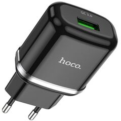 HOCO - N3 VIGOUR TRAVEL CHARGER SINGLE USB QC3.0 18W BLACK HOC-N3-BK 5541 έως 12 άτοκες Δόσεις