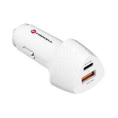 FORCELL CARBON car charger Type C 3.0 PD20W + USB QC3.0 18W 5A CC50- 1A1C white (38W) FOCC-134555 56231 έως 12 άτοκες Δόσεις