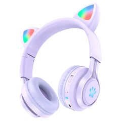 Hoco Hoco - Wireless Headphones Cat Ear (W39) - for Kids, Foldable with Bluetooth 5.3 - Purple 6931474779267 έως 12 άτοκες Δόσεις