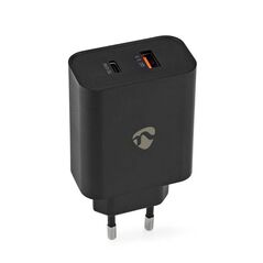 Nedis Φορτιστής Χωρίς Καλώδιο με Θύρα USB-A και Θύρα USB-C 65W Quick Charge 3.0 Μαύρος (WCPD65W130BK) (NEDWCPD65W130BK) έως 12 άτοκες Δόσεις