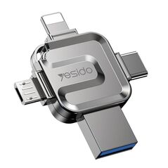 Yesido Yesido - Memory Stick 4in1 (FL15) - OTG, USB, Type-C, Micro-USB, Lightning, 5Gbps, 128GB - Grey  έως 12 άτοκες Δόσεις