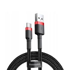 Baseus Cablu USB to Type-C, Fast Charge, 3A, 480Mbps, 0.5m - Baseus Cafule (CATKLF-D91) - Red / Black 6953156278271 έως 12 άτοκες Δόσεις