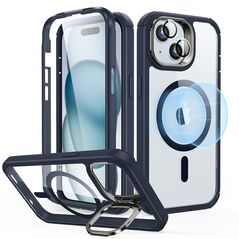 ESR Husa pentru iPhone 15 Plus + Folie - ESR Armor Tough Kickstand HaloLock - Clear Dark Blue 4894240176627 έως 12 άτοκες Δόσεις