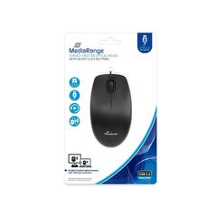 MediaRange Optical Mouse Corded 3-Button Silent-click (Black, Wired) (MROS212) έως 12 άτοκες Δόσεις