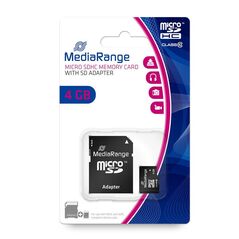 MediaRange Micro SDHC Class 10 With SD Adaptor 4 GB (High Capacity) (MR956) έως 12 άτοκες Δόσεις