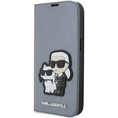 Karl Lagerfeld case for iPhone 14 Pro 6,1&quot; KLBKP14LSANKCPG silver Saffiano Karl & Choupette 3666339122843