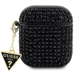 Guess case for AirPods 1 / 2 GUA2HDGTPK black Rhinestone Triangle Charm 3666339120597