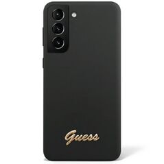 Guess case for Samsung Galaxy S23 GUHCS23SSLSMK black hardcase Silicone Vintage Gold Logo 3666339114817