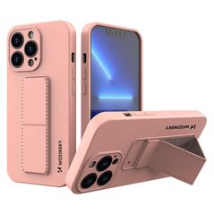 Wozinsky Kickstand Case iPhone 13 mini pink silicone case with stand