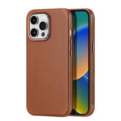 Dux Ducis Naples case iPhone 14 Pro Max magnetic leather MagSafe cover brown