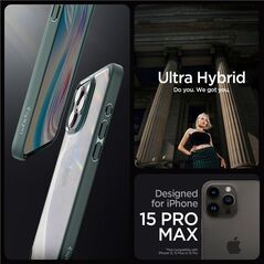 Spigen Ultra Hybrid case for iPhone 15 Pro Max - dark green