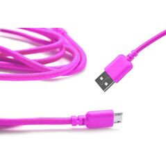 Ancus Καλώδιο σύνδεσης Κορδόνι Ancus USB σε Micro USB με Ενισχυμένες Επαφές Ρόζ 05019 5210029008696