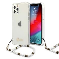 Guess GUHCP12LKPSWH iPhone 12 Pro Max 6.7&quot; Transparent Hardcase White Pearl