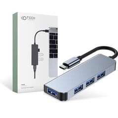 Splitter 4in1 USB HUB USB-C to 4xUSB Adapter Tech-Protect V1-HUB grey 9589046919367