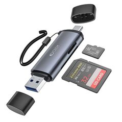 Adapter USB + USB-C SD Card Reader + microSD Tech-Protect UltraBoost grey 9490713934685