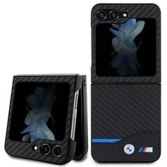 Original Case SAMSUNG GALAXY Z FLIP 5 BMW Leather Carbon (BMHCZF522NBCK) black 3666339174071