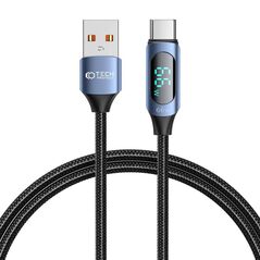 Cable 66W 6A 1m USB - USB-C Tech-Protect UltraBoost LED blue 5906203690671