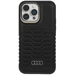 Original Case APPLE IPHONE 15 PRO MAX Audi Synthetic Leather MagSafe (AU-TPUPCMIP15PM-GT/D3-BK) black 6955250226905