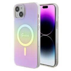 Guess case for iPhone 15 6.1&quot; GUHMP15SHITSP pink hardcase IML Iridescent MagSafe 3666339155063