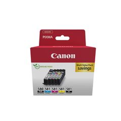 Canon Μελάνι Inkjet PGI580BK/CLI581 5 Colours (2078C007) (CANPGI580MP) έως 12 άτοκες Δόσεις