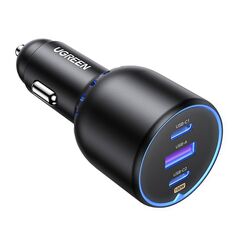 Car charger UGREEN CD293, 2XUSB-C PD+ USB-A 130W (black) 6957303894130