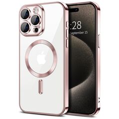 Techsuit Husa pentru iPhone 15 Pro - Techsuit Luxury Crystal MagSafe - Pink 5949419136595 έως 12 άτοκες Δόσεις