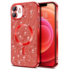 Techsuit Case for iPhone 12 - Techsuit Luxury Glitter MagSafe - Red 5949419134140 έως 12 άτοκες Δόσεις