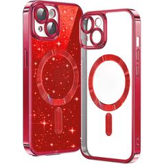 Techsuit Case for iPhone 15 - Techsuit Luxury Glitter MagSafe - Red 5949419132986 έως 12 άτοκες Δόσεις