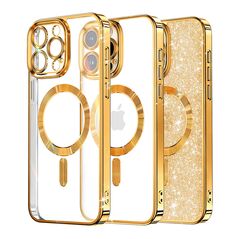 Techsuit Case for iPhone 15 Pro Max - Techsuit Luxury Glitter MagSafe - Gold 5949419132627 έως 12 άτοκες Δόσεις